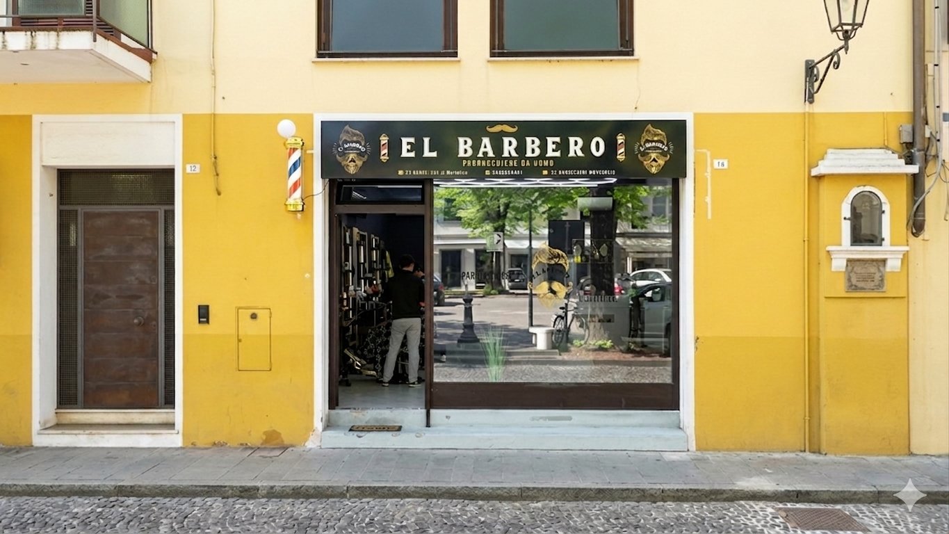 El Barbero Di Monselice negozio esterno Piazza Ossicella Monselice barbiere