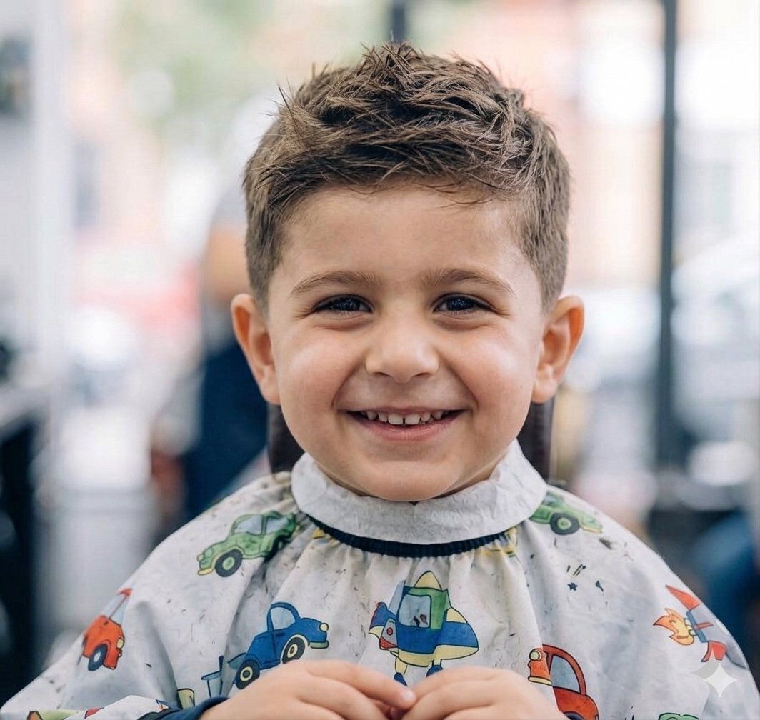 Taglio capelli bambino barbiere El Barbero Monselice sorriso