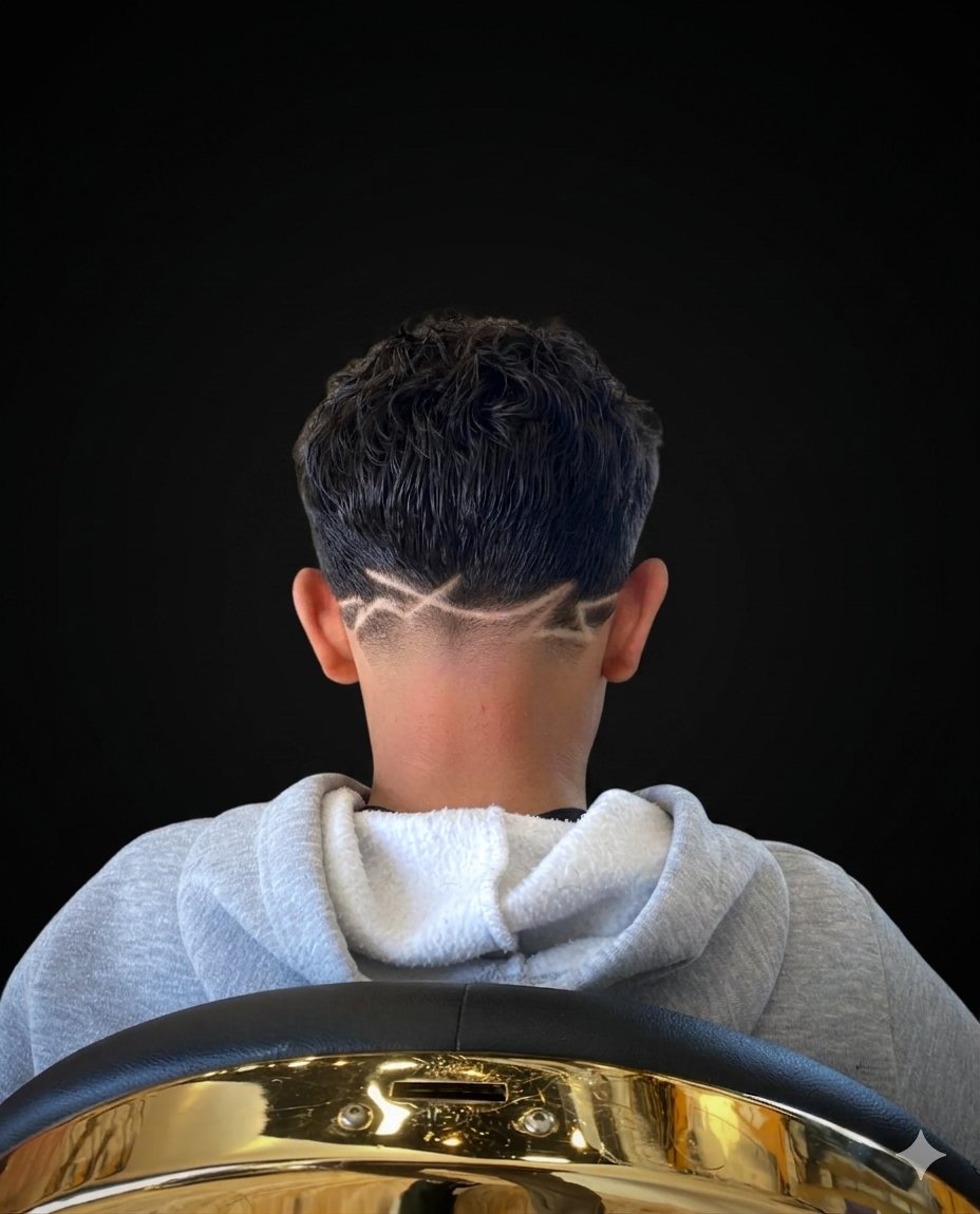 Taglio capelli ricci fade laterale El Barbero Di Monselice
